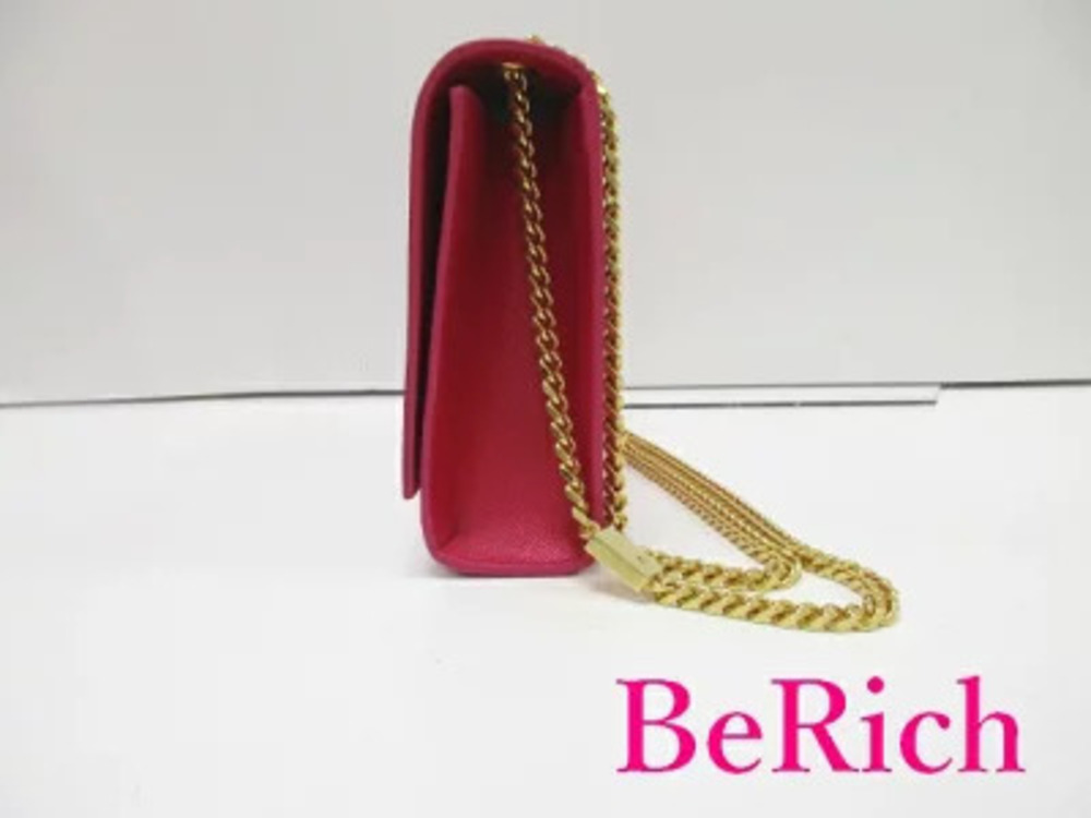 Saint Laurent Pink Handbag Chain Shoulder Leather Bag Cassandra Pink